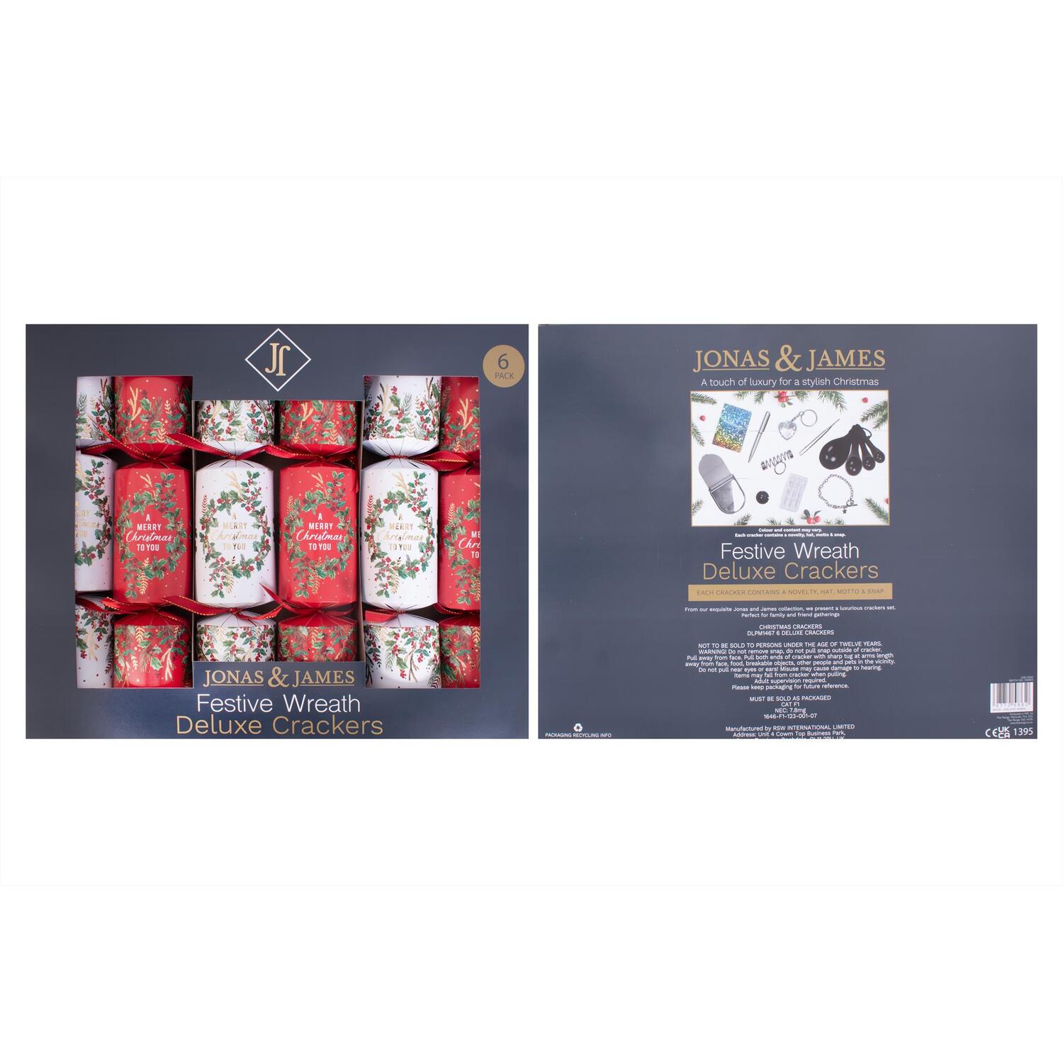 Jonas & James Luxury Wreath Crackers 6 Pack Image