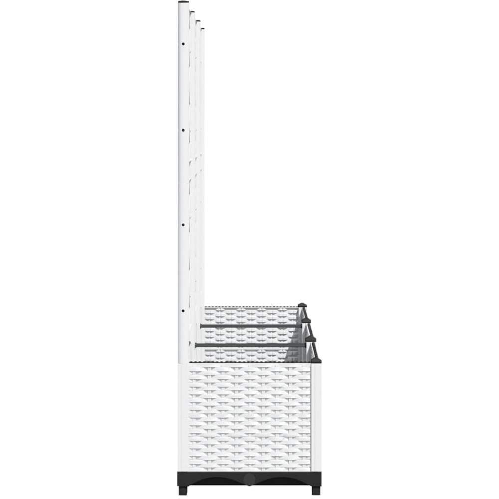 vidaXL White Garden Planter with Trellis 120 x 40 x 136cm Image 4