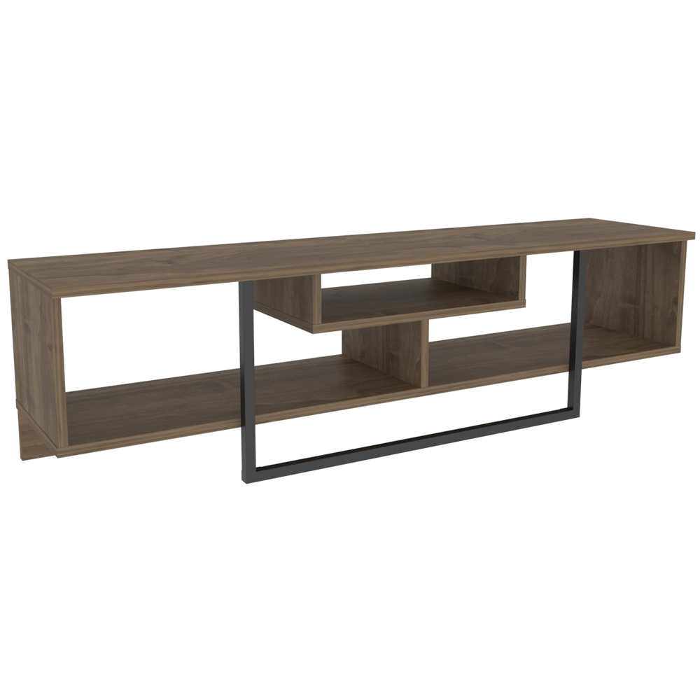 Decorotika Asal 3 Shelf Walnut and Black Modern TV Unit Image 2