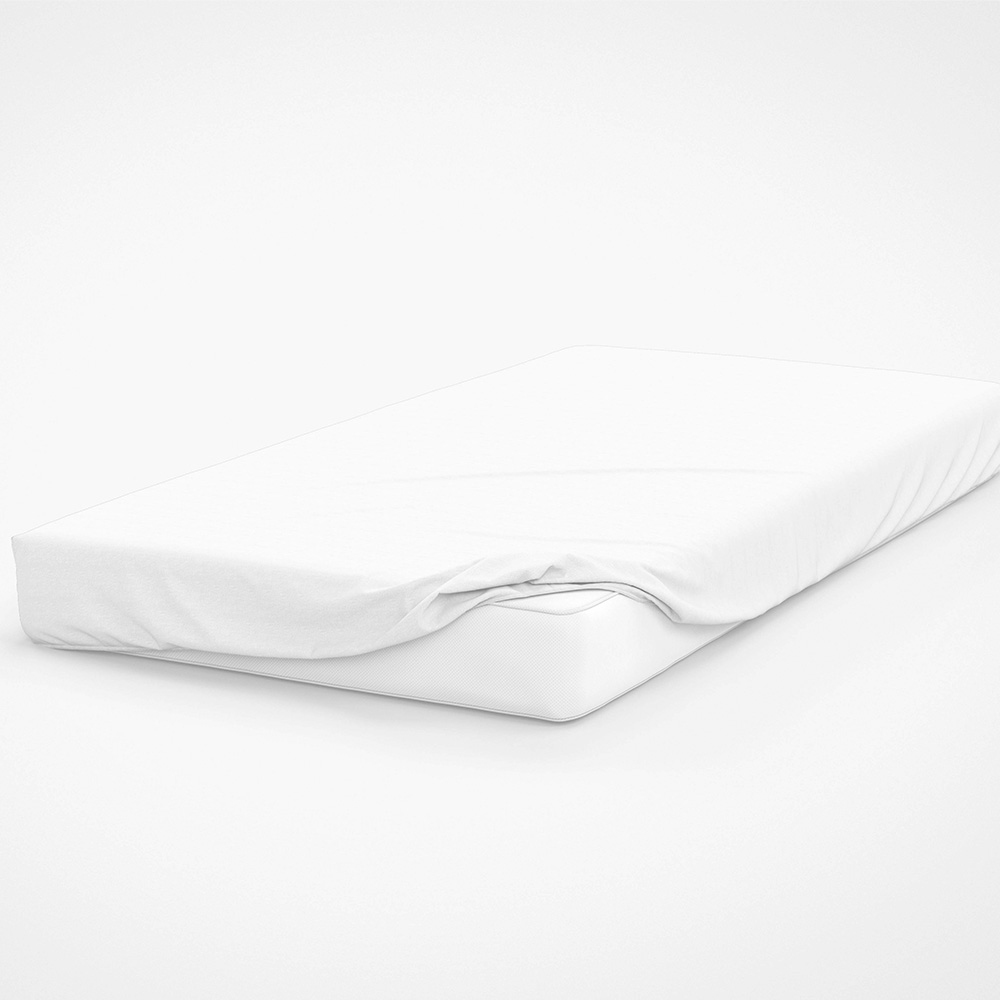 Serene Small Double White Brushed Cotton Fitted Bed Sheet Image 2