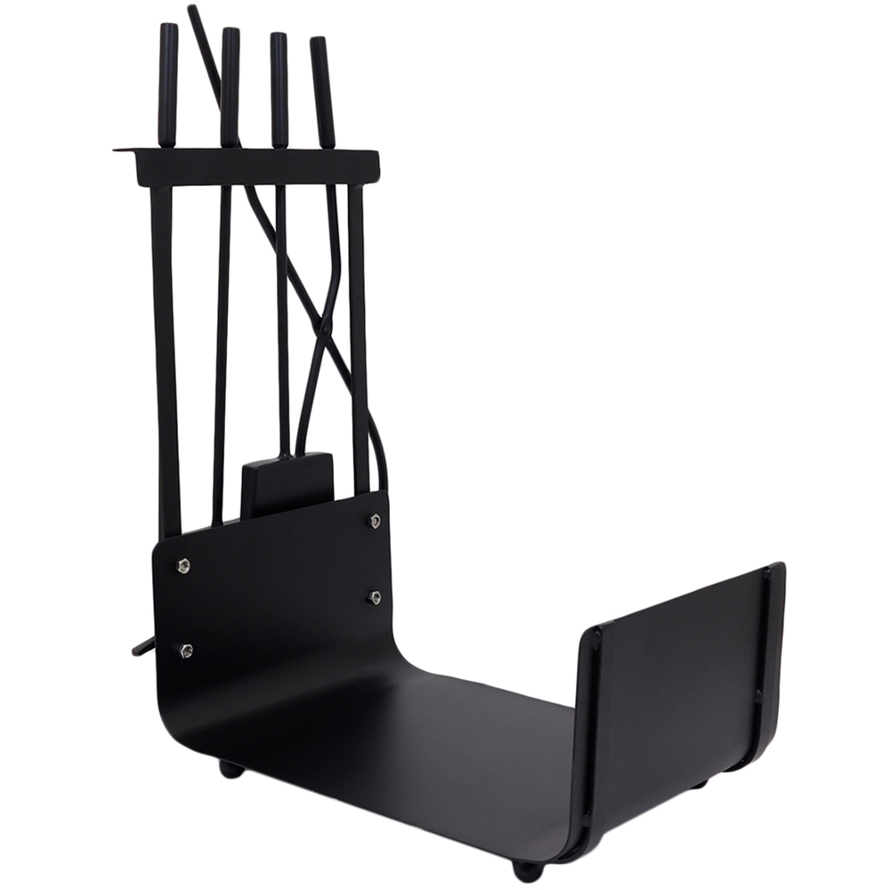 Charles Bentley Stanton Black Log Holder and Tool Set Image 1