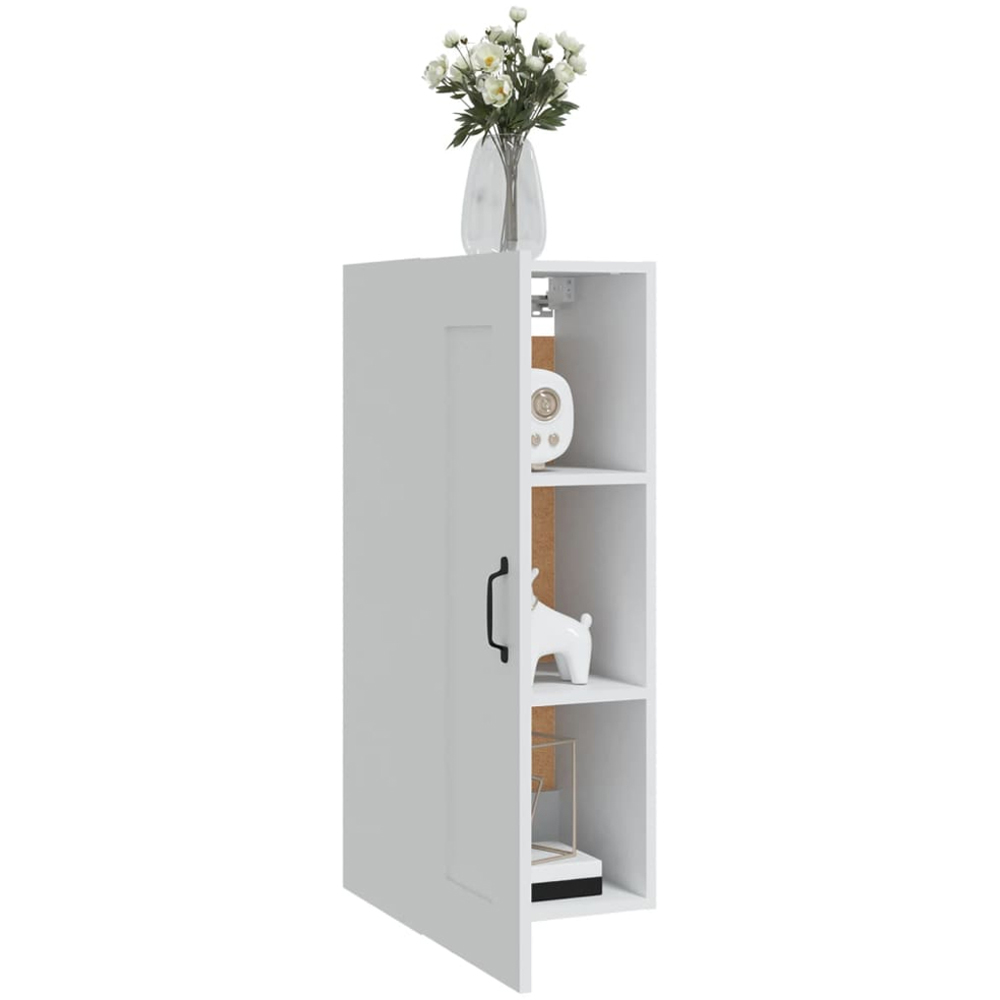 vidaXL Single Door White Wall Cabinet Image 3