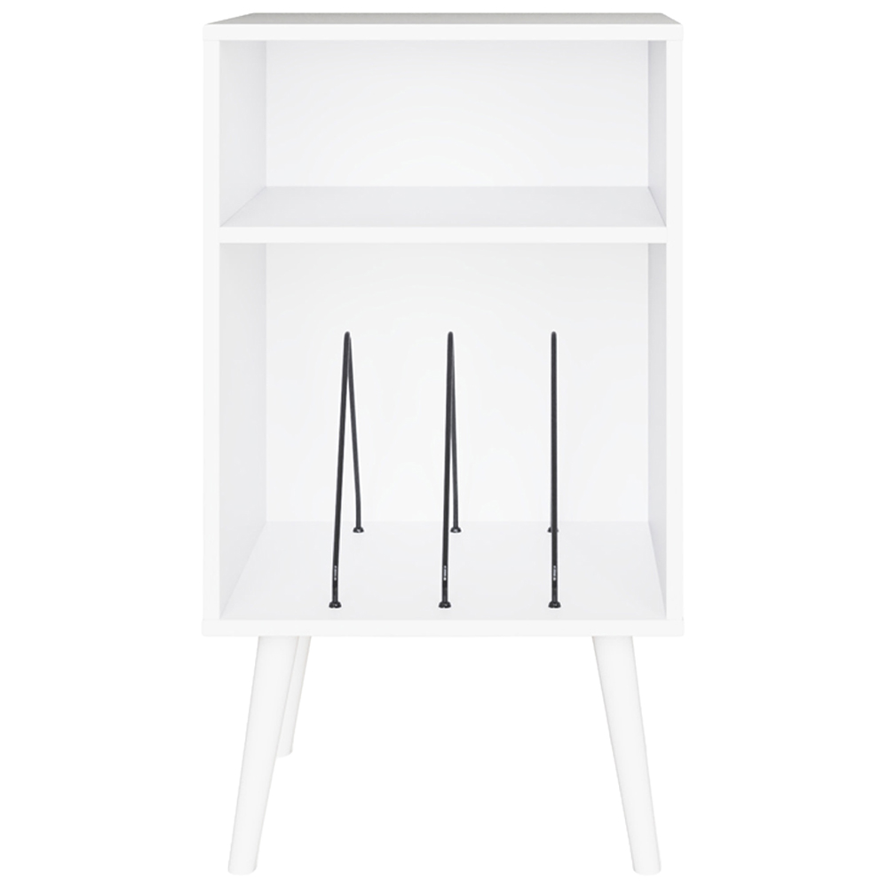 GFW Jaxon 2 Shelf White Compact Open Turntable Stand Image 4