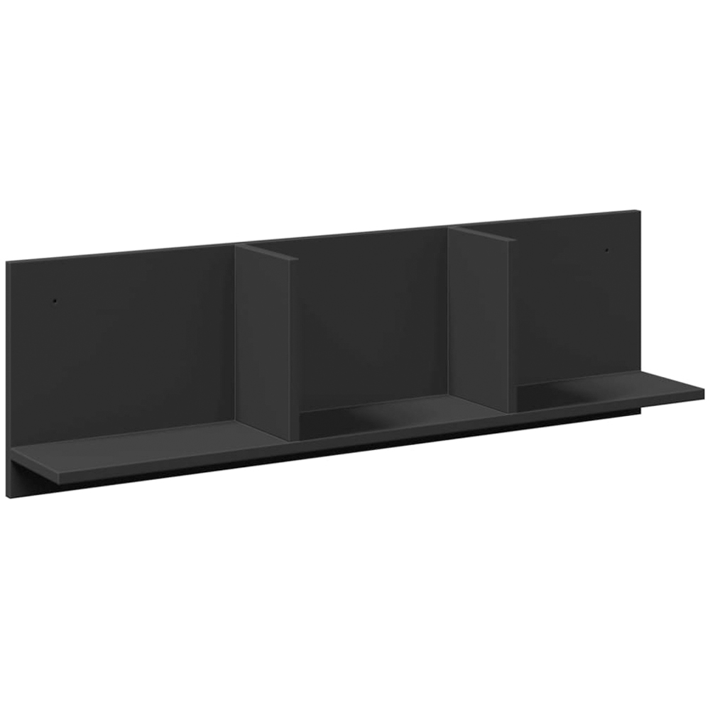 vidaXL 3 Shelf Black Wall Cabinet Image 1