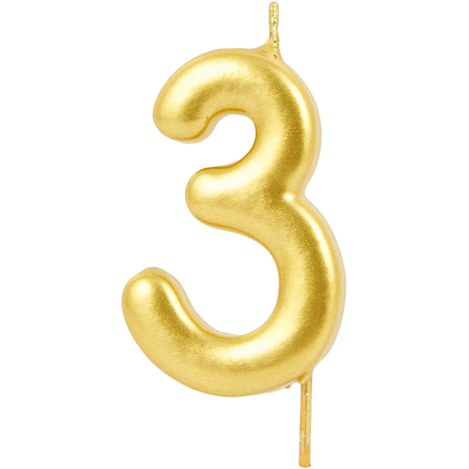 Gold Number Birthday Candle - Gold / 3 Image 3