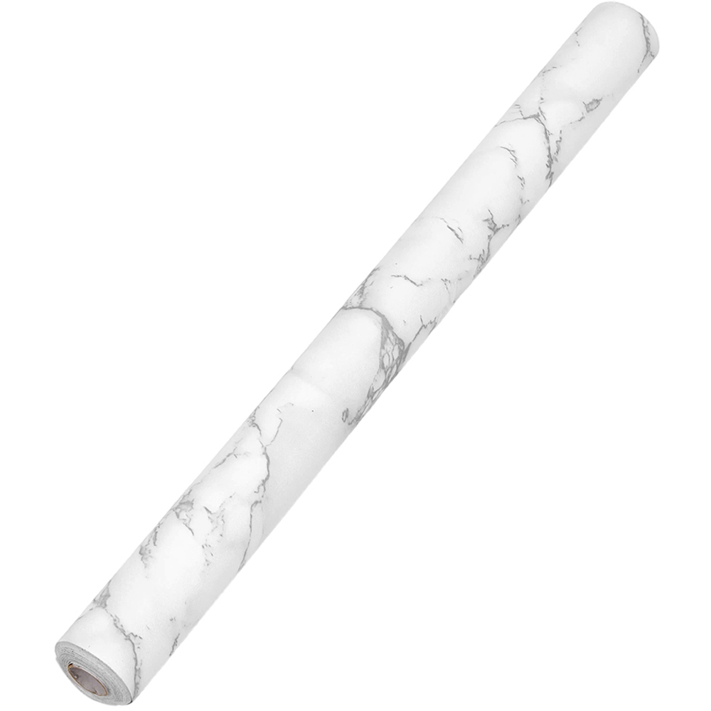 Living and Home White PVC Self-Adhesive Flooring Roll 60cm x 5m Image 2