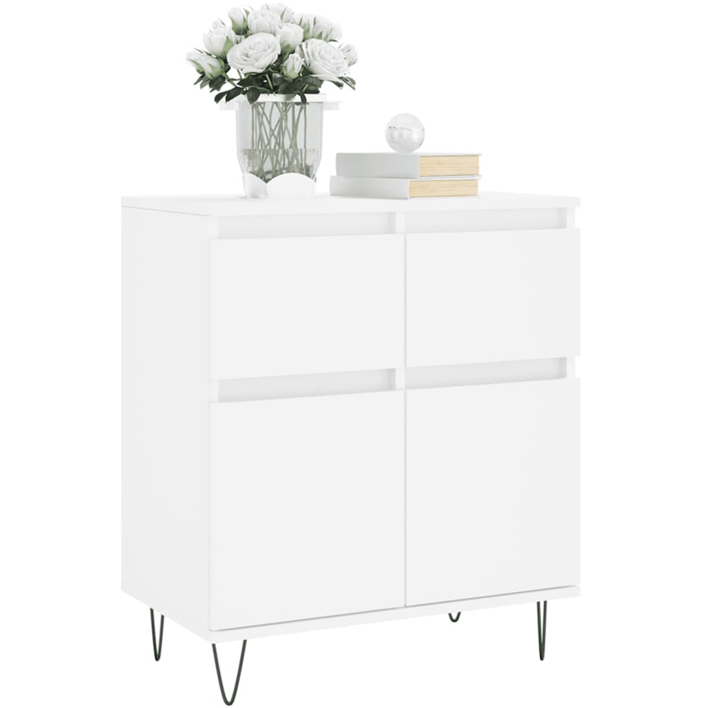 vidaXL 2 Door 2 Drawer White Sideboard Image 3