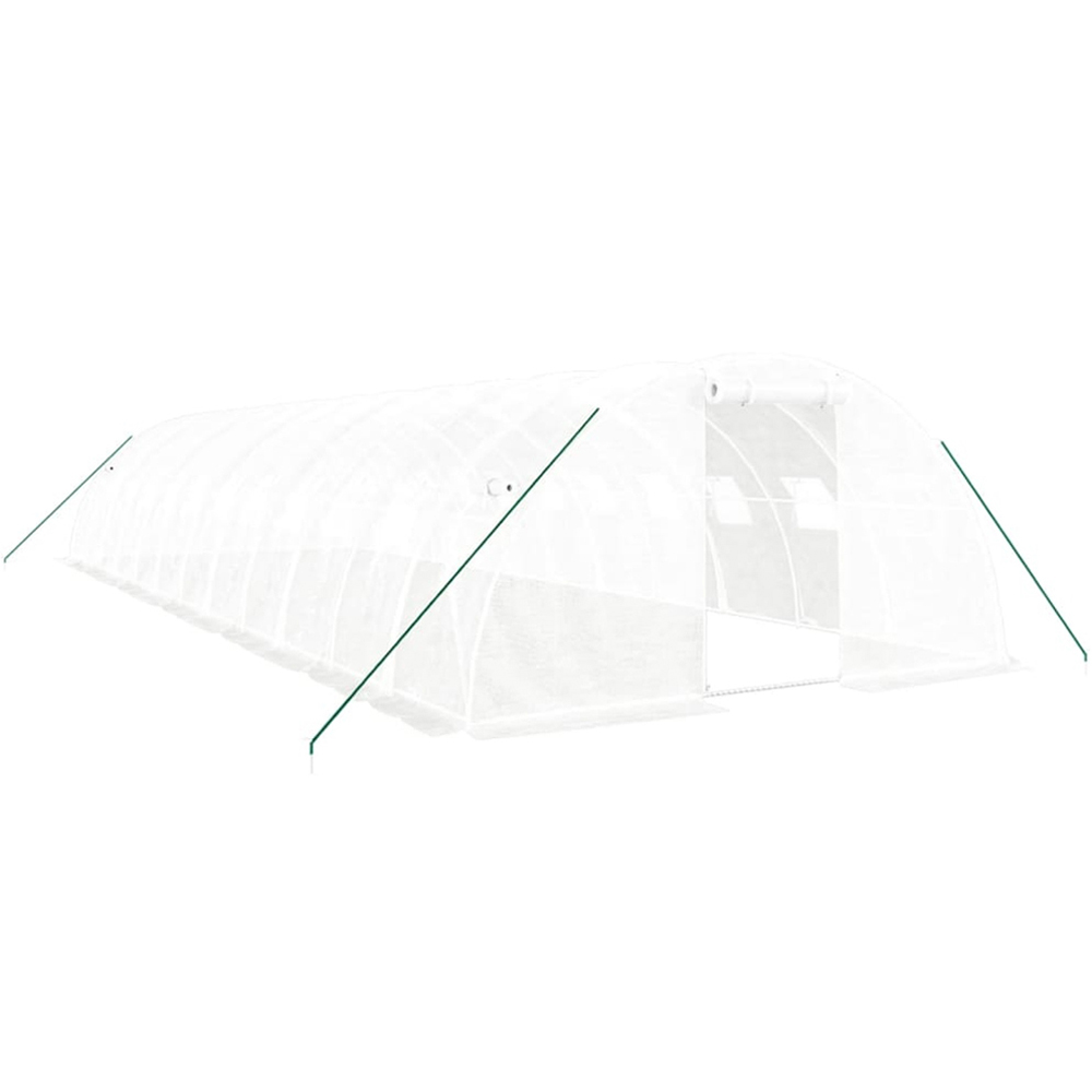 vidaXL White Polyethylene Galvanised Steel Frame 39.2 x 13.1ft Greenhouse Image 1