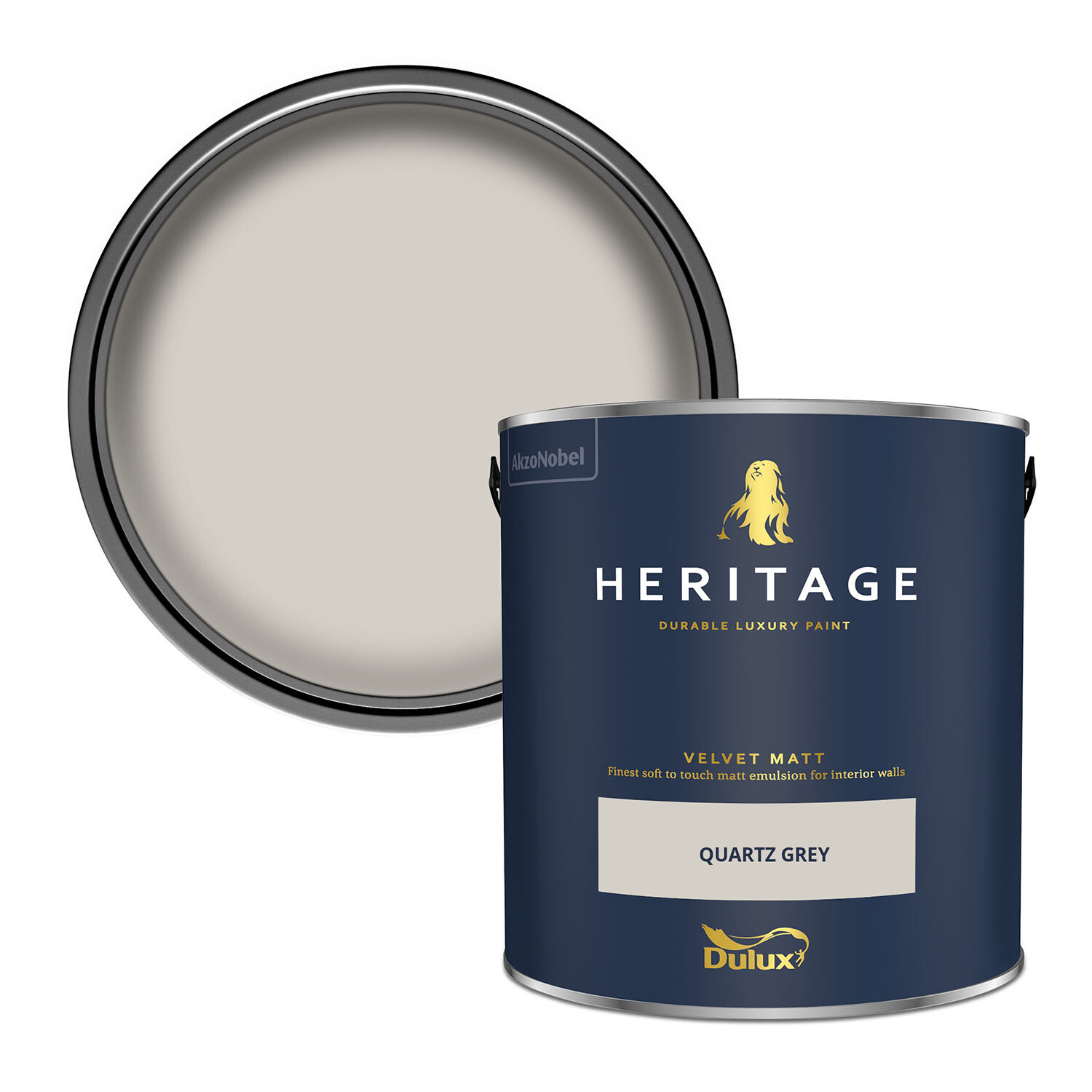 Dulux Heritage Walls and Ceilings Quartz Grey Velvet Matt Emulsion Paint 2.5L Image 1