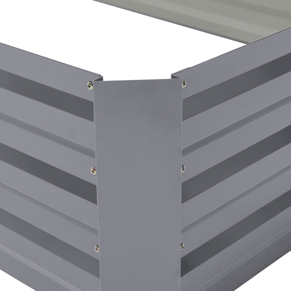 Living and Home Grey Rectangle Galvanised Steel Raised Garden Bed 240 x 90cm Image 6