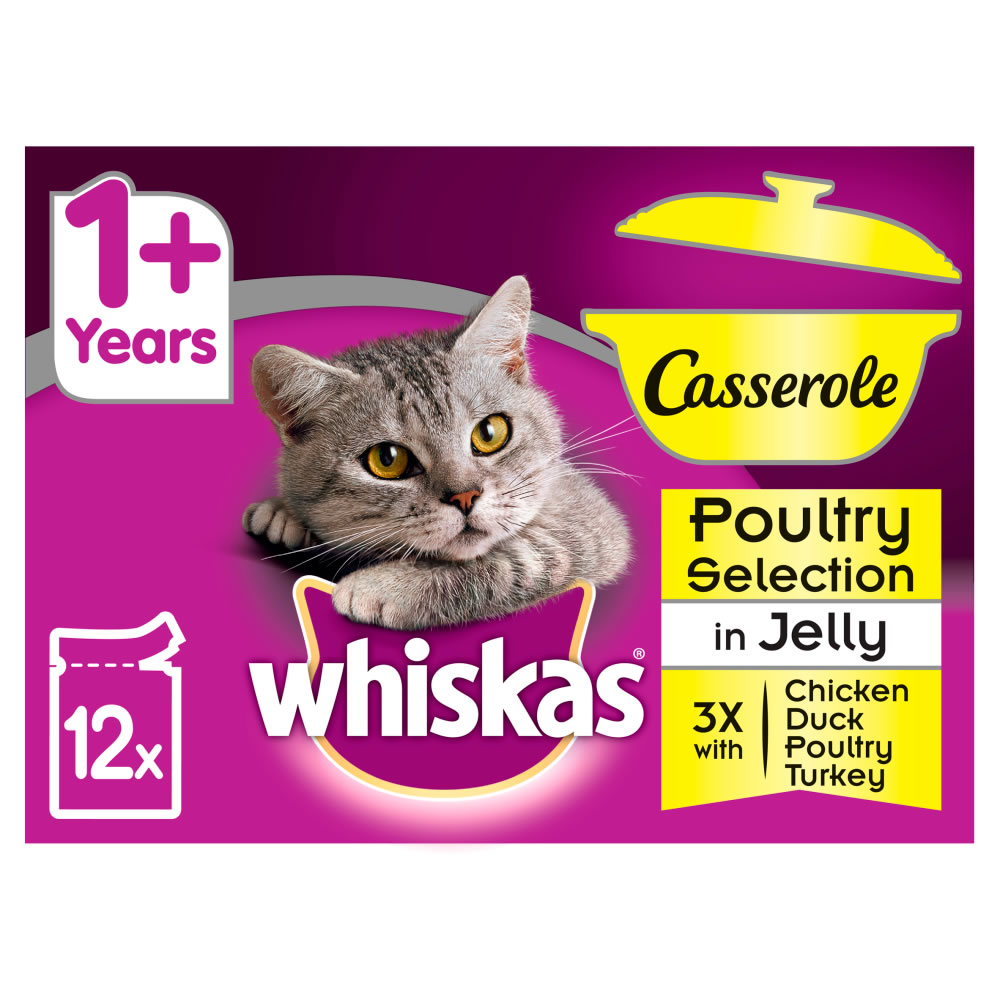Whiskas Casserole 1+ Poultry Selection Cat Food 12 x 85g Image 1