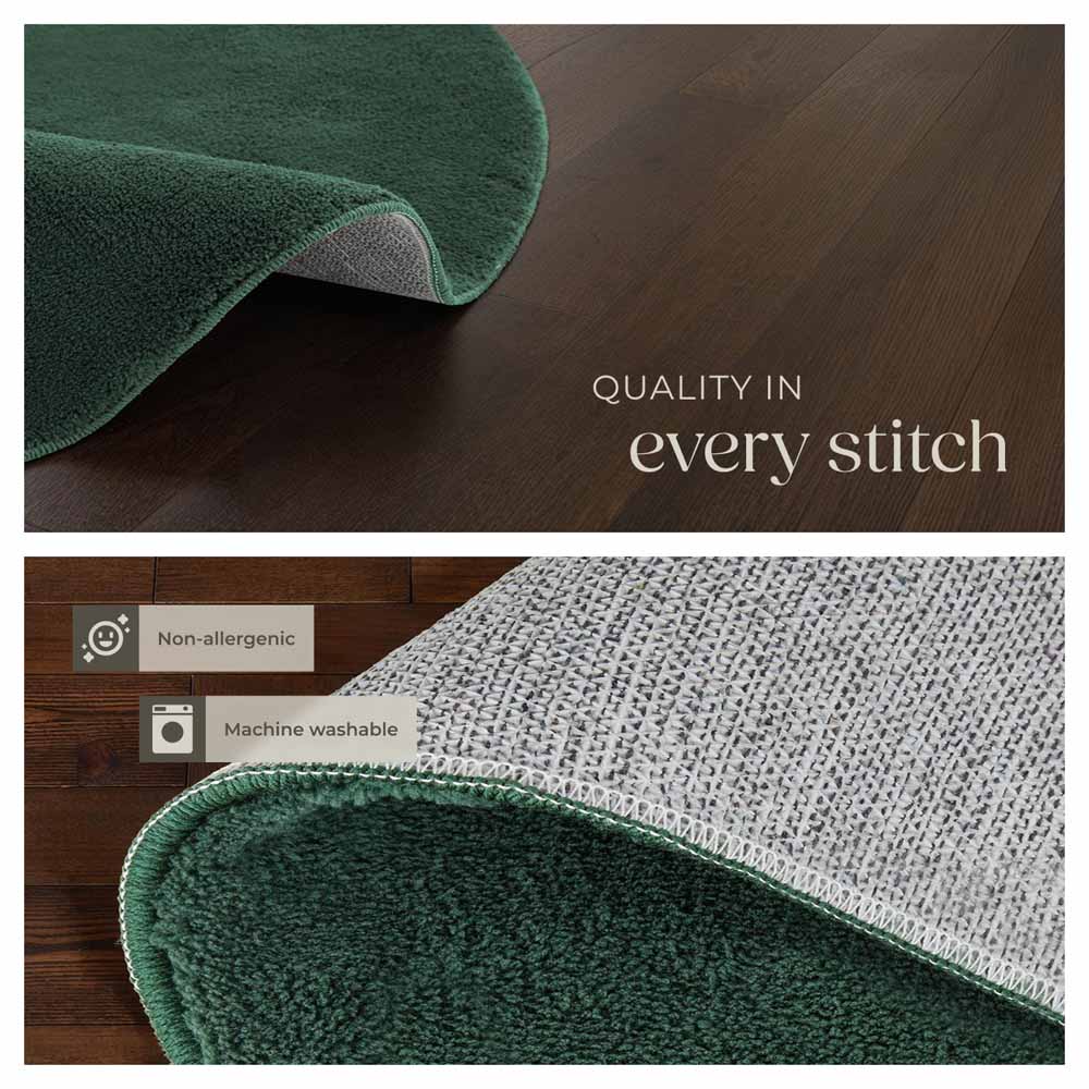 tectake Zonelle Green Short Pile Ultra Soft Rug 120 x 120cm Image 5