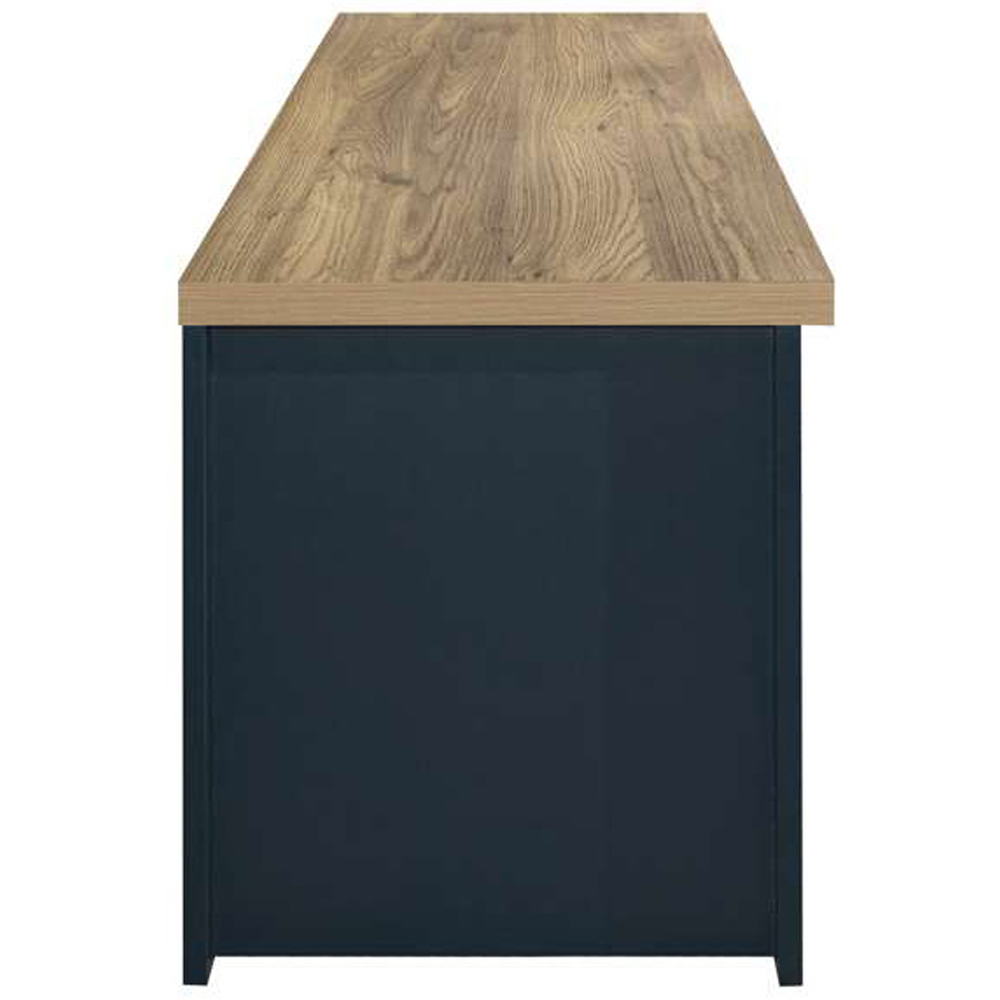 Highgate 2 Drawer 2 Shelf Navy Blue Oak Large TV Unit Image 4