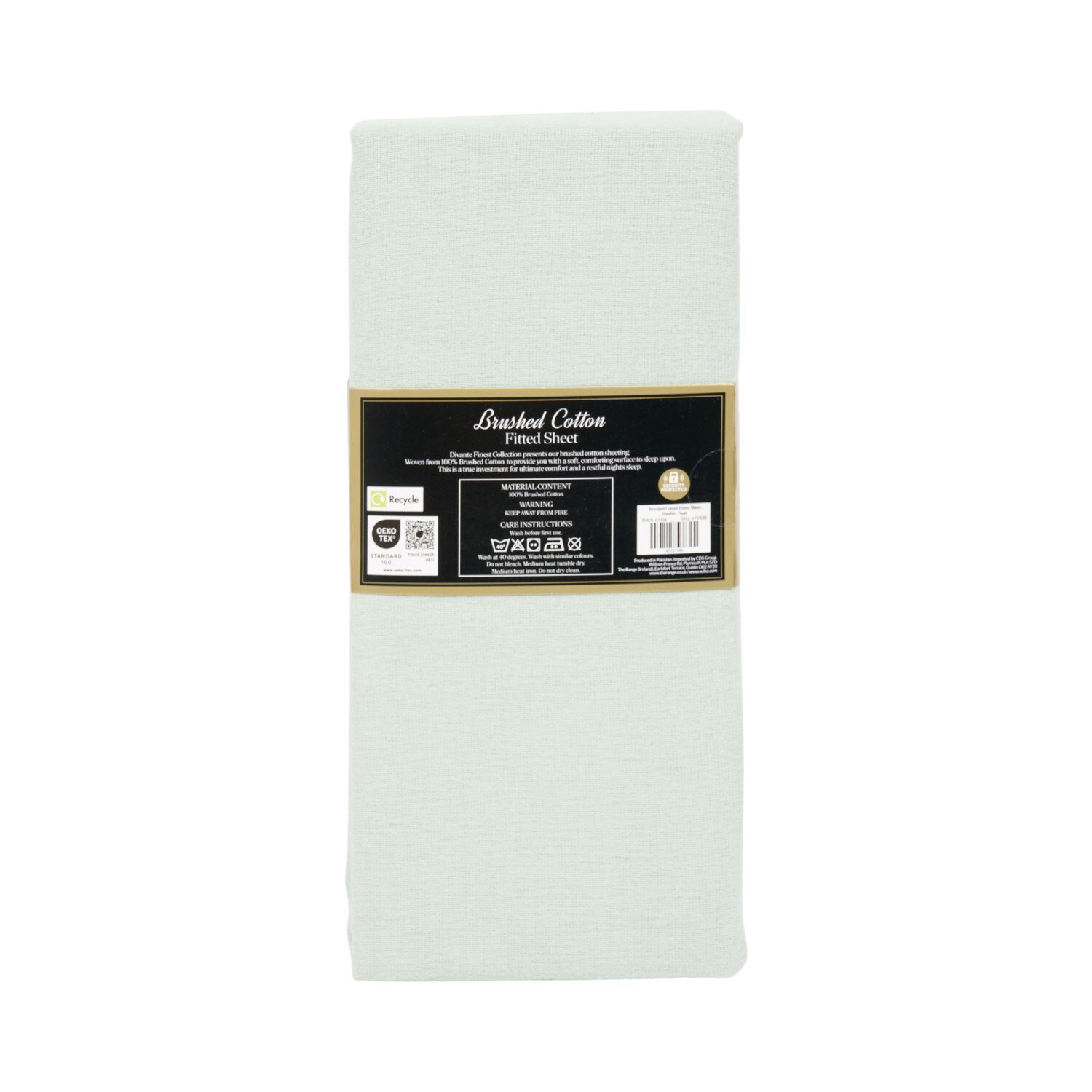 Cosy Brushed Cotton Fitted Sheet Sage Single Image 3