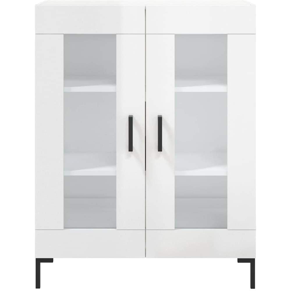 vidaXL 2 Glass Door High Gloss White Sideboard Image 3