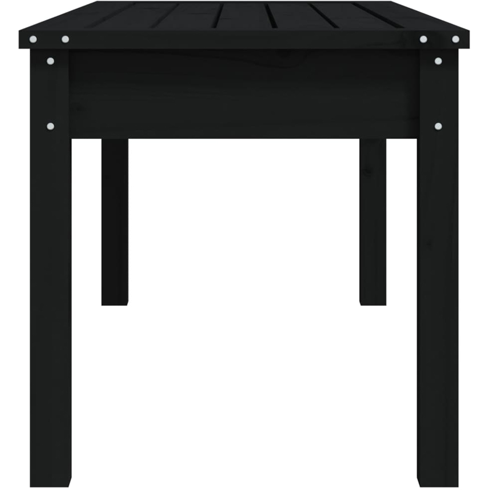 vidaXL Black Solid Pine Wood Slatted Garden Bench 109 x 44 x 45cm Image 4