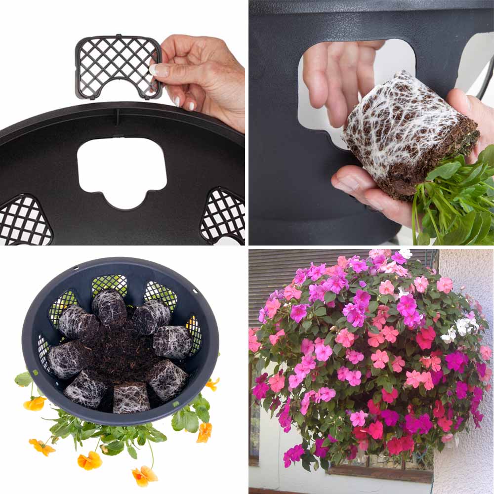 YouGarden Easy Fill Plastic Hanging Baskets 2 Pack Image 2