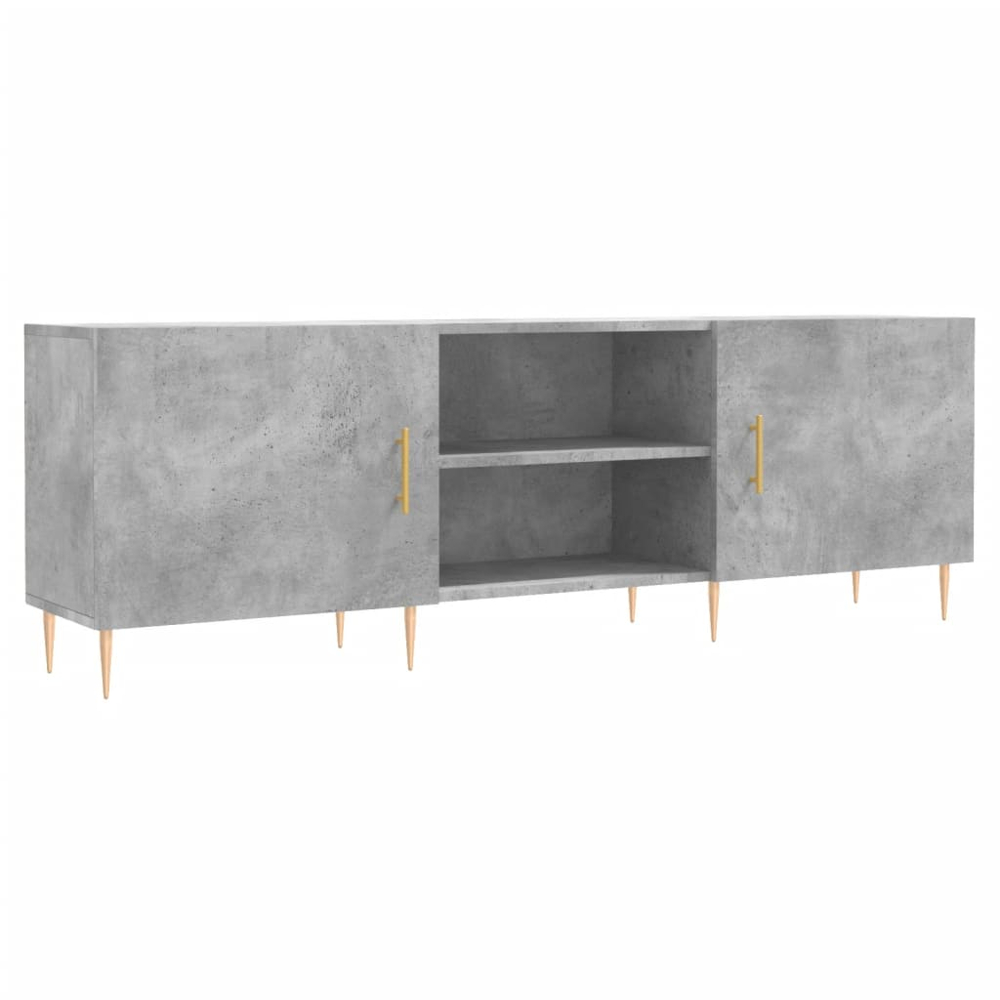 vidaXL 2 Door 2 Shelf Concrete Grey TV Cabinet Image 2