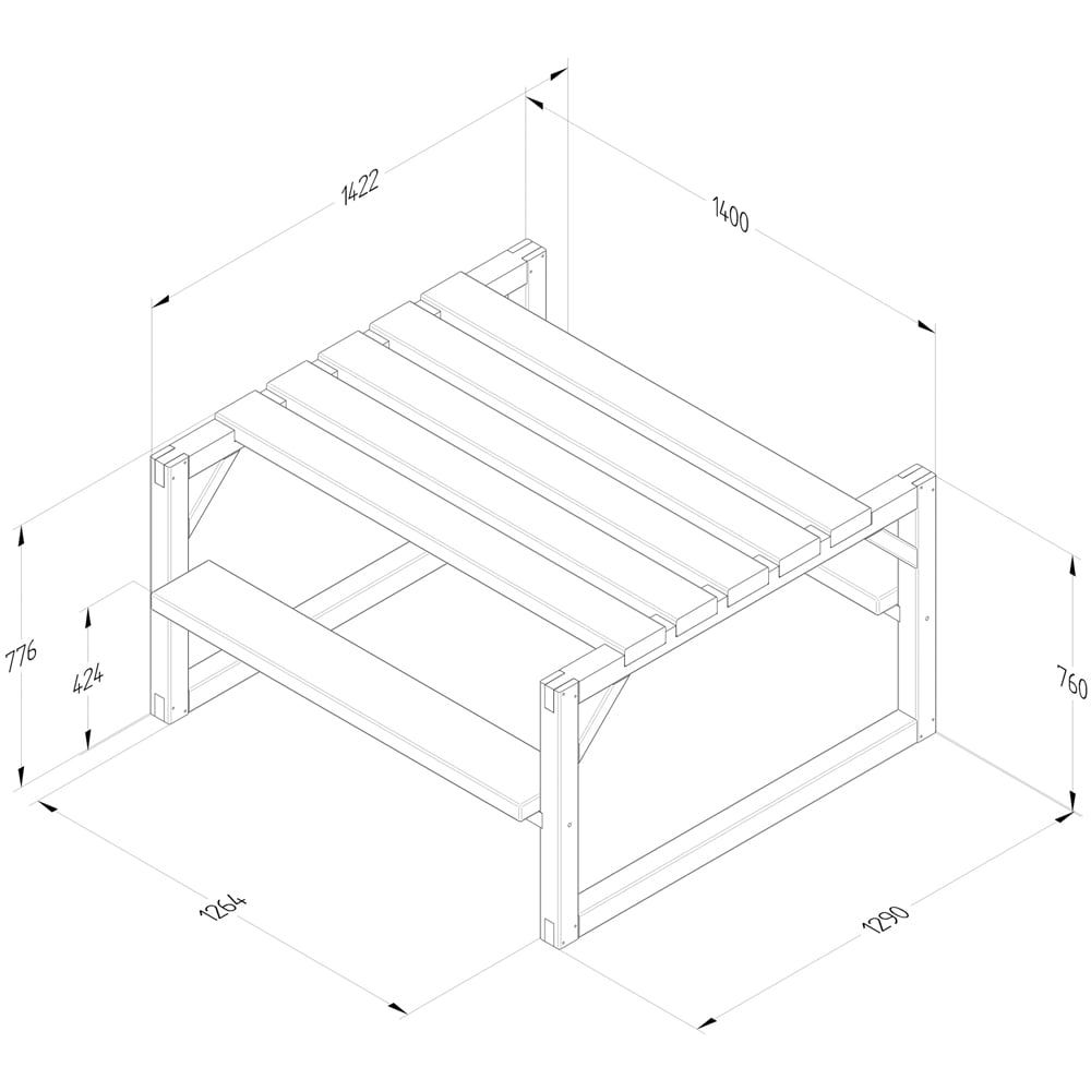 Forest Garden 4 Seater Colour Block Picnic Bench Image 7