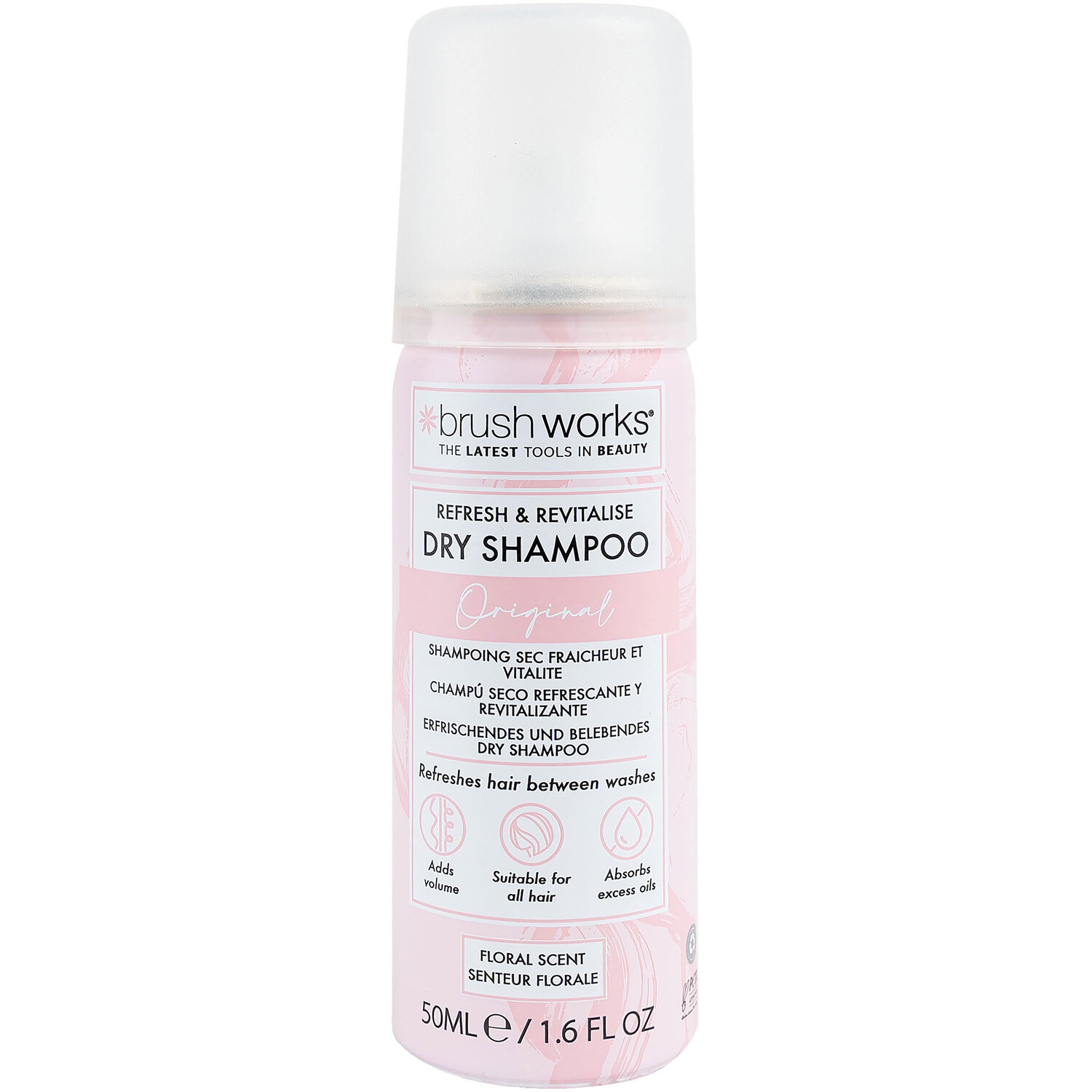 Brushworks Refresh and Revitalise Dry Shampoo 50ml - Pink Image 1
