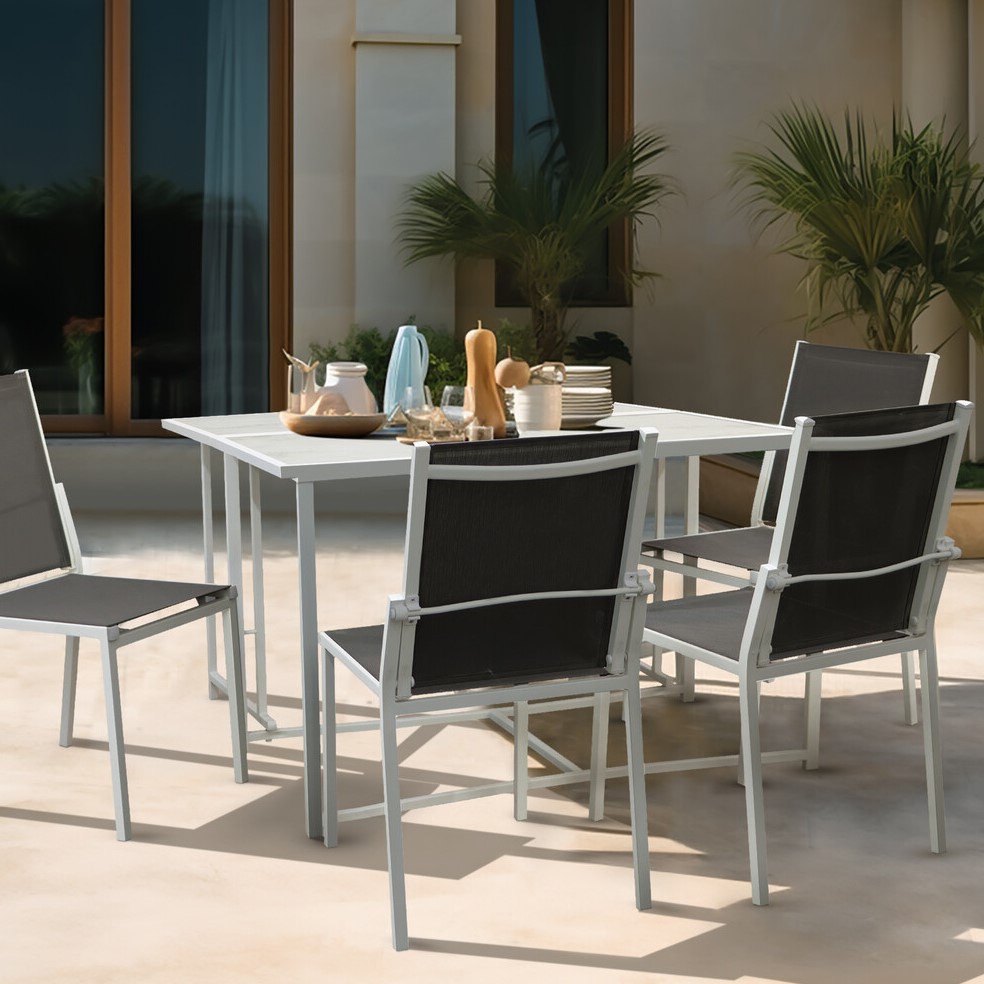 Milan 4 Seater Foldable Dining Set Image 1