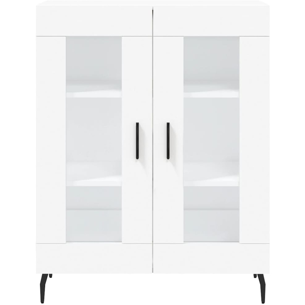 vidaXL 2 Glass Door White Small Sideboard Image 5