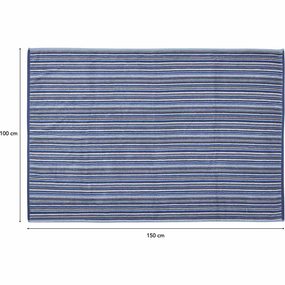 Wilko Blue Stripe Bath Sheet Image 3