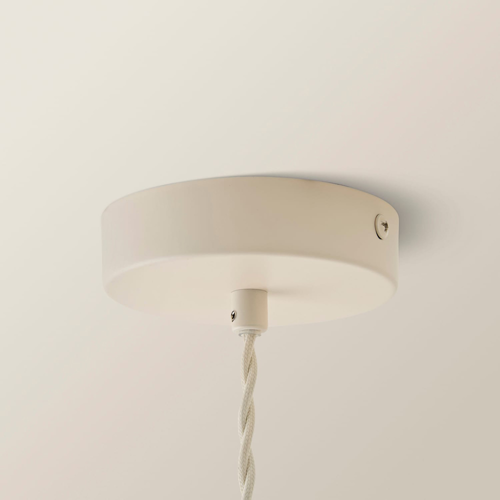 ValueLights Millie Cream Scallop Pendant Ceiling Light and Bulb Image 4