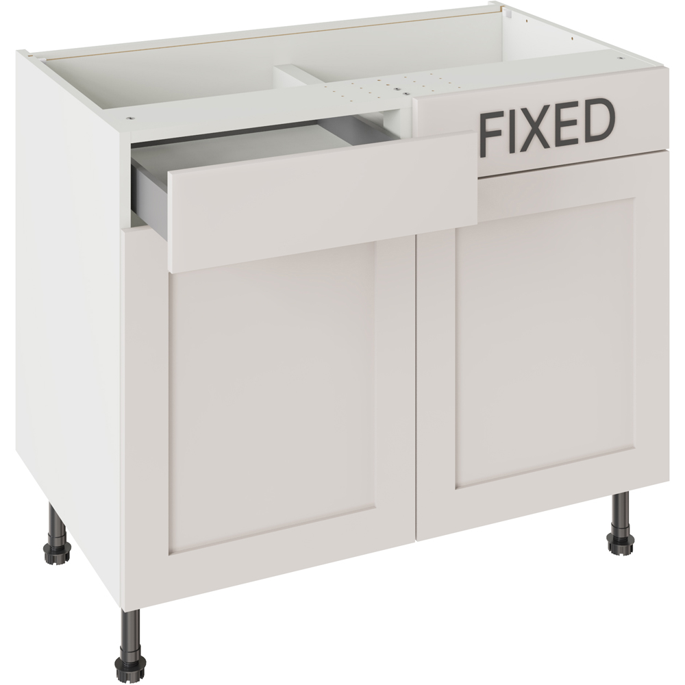 Kitchen Kit Shaker Matt Light Grey Drawerline Base Cabinet 1000mm Image 3