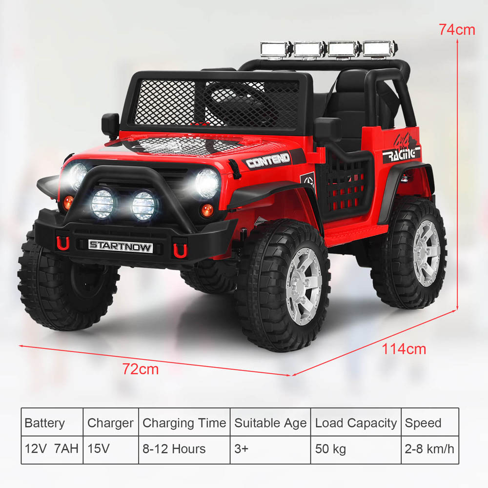 Costway Kids 2 Seater Red Ride On Truck with Remote Control 12V Image 7