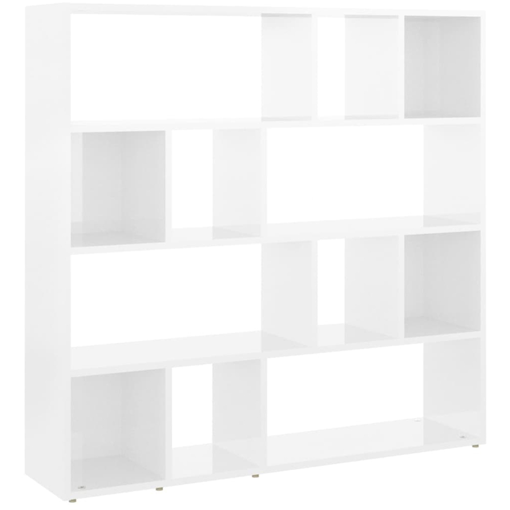 vidaXL 12 Shelf White High Gloss Bookcase Image 2