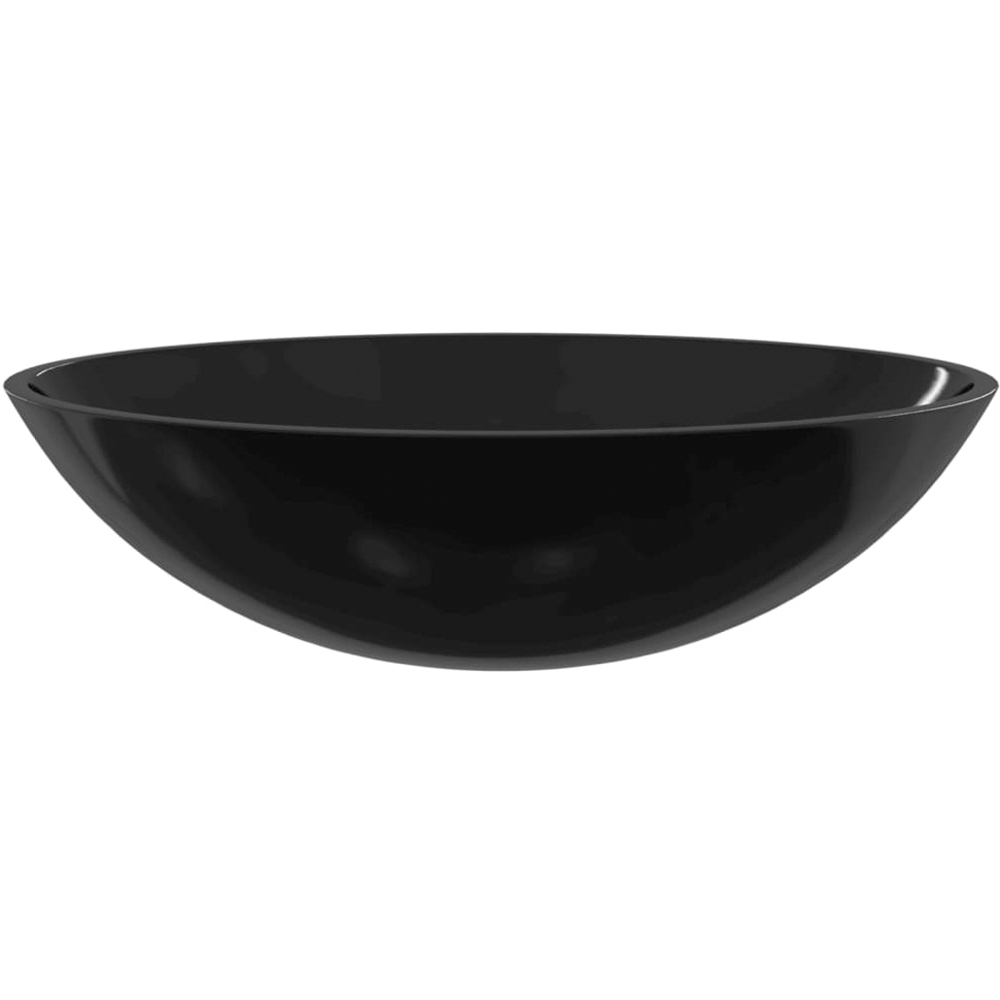 vidaXL Black Glass Wash Basin 140 x 500 x 370mm Image 2