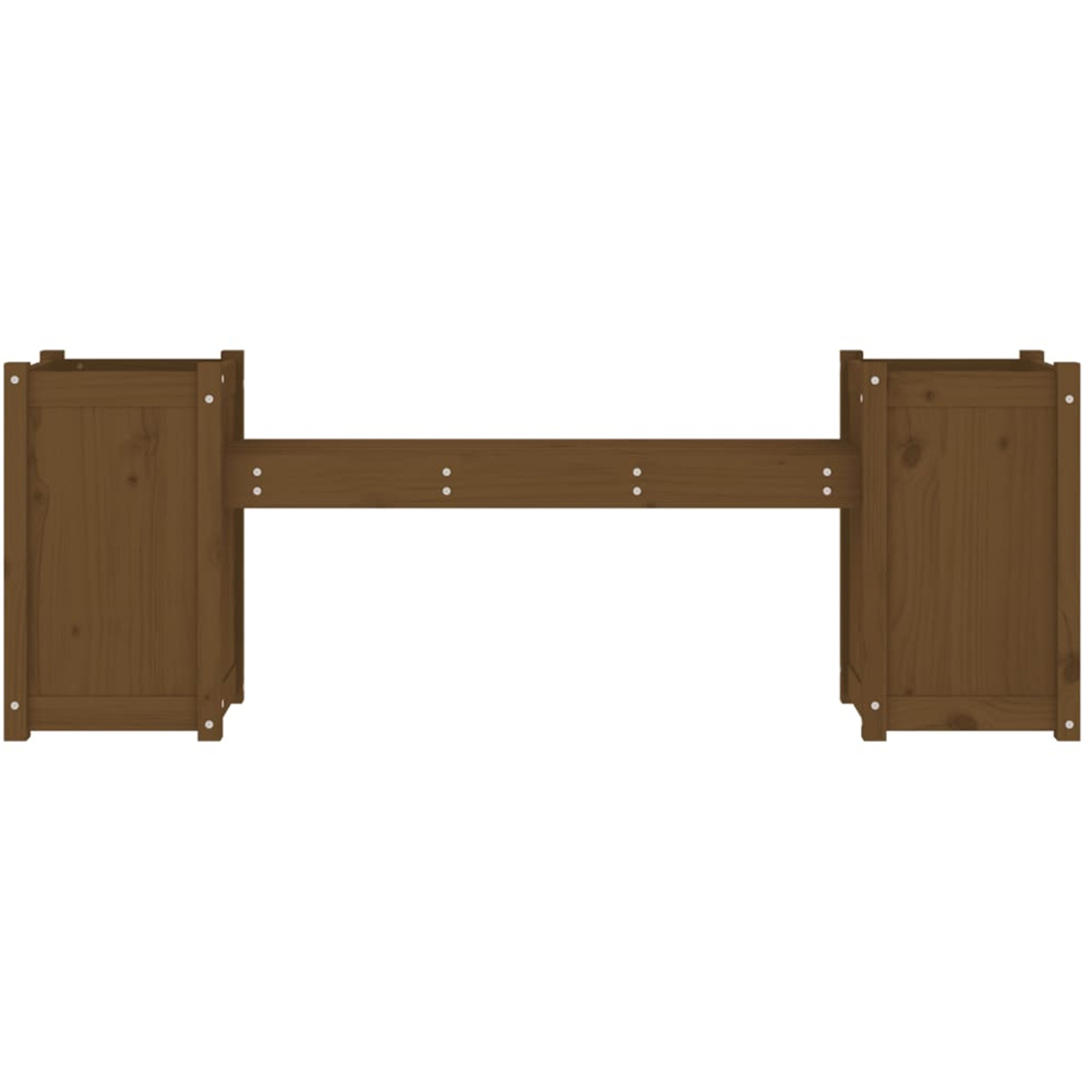 vidaXL 2-in-1 Honey Brown Solid Pine Wood Planter Box with 2 Seater Bench Image 4