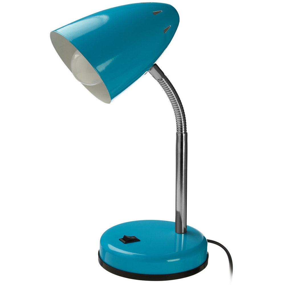 Premier Housewares Blue Gloss Desk Lamp Image 2