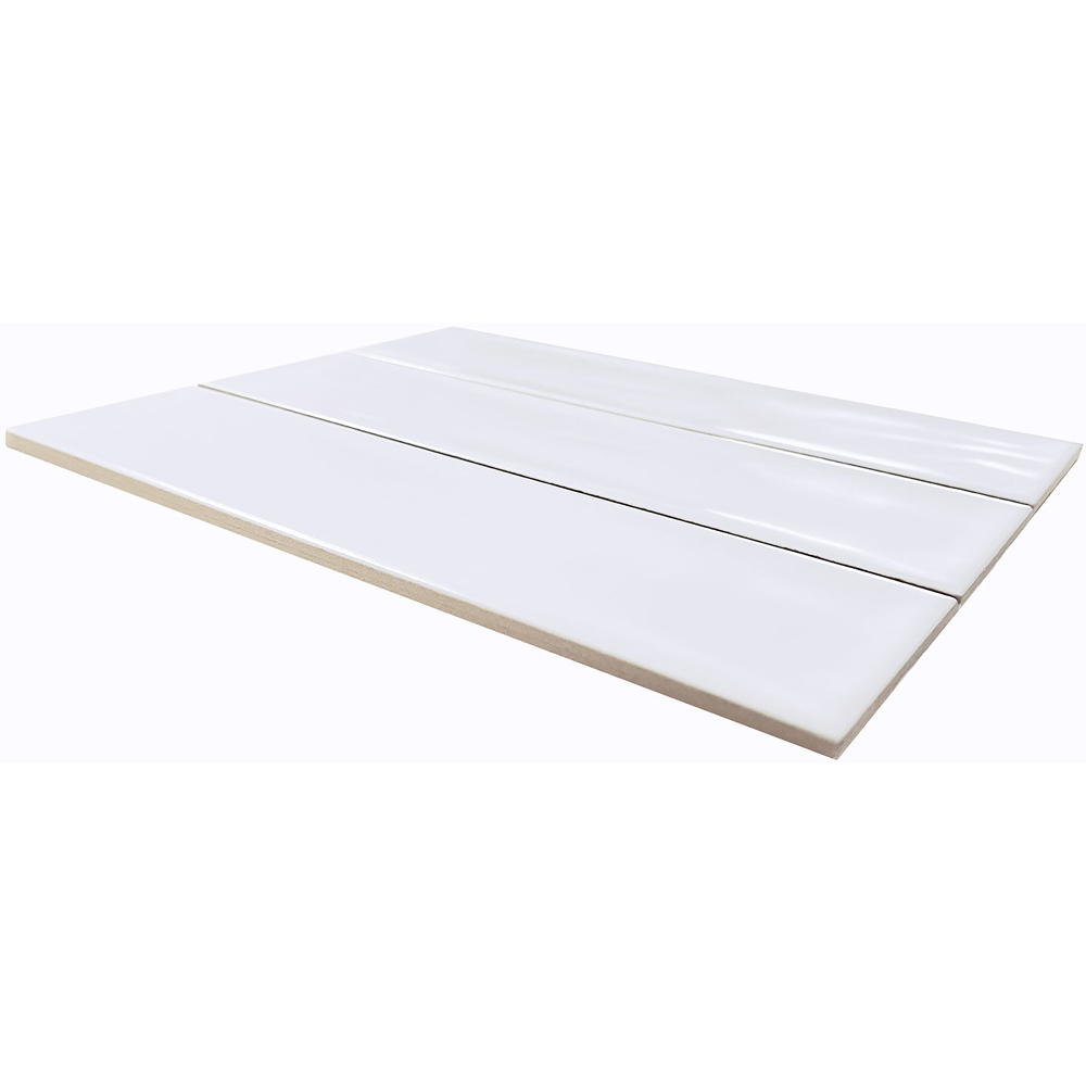 Top Ceramics Matt White Satin Flat Bumpy Metro Ceramic Wall Tile 300 x 75mm Image 3