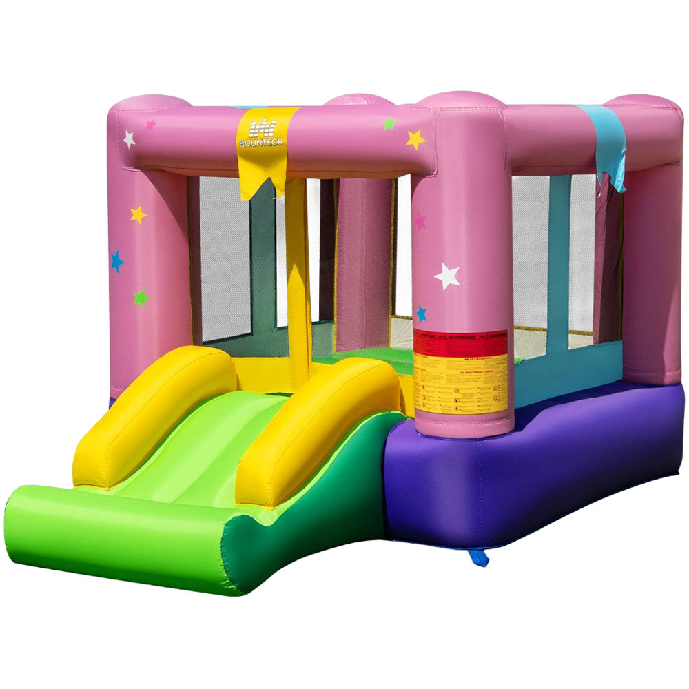 Costway Kids Inflatable Bounce House with Slide and Basketball Rim Play Set Image 1
