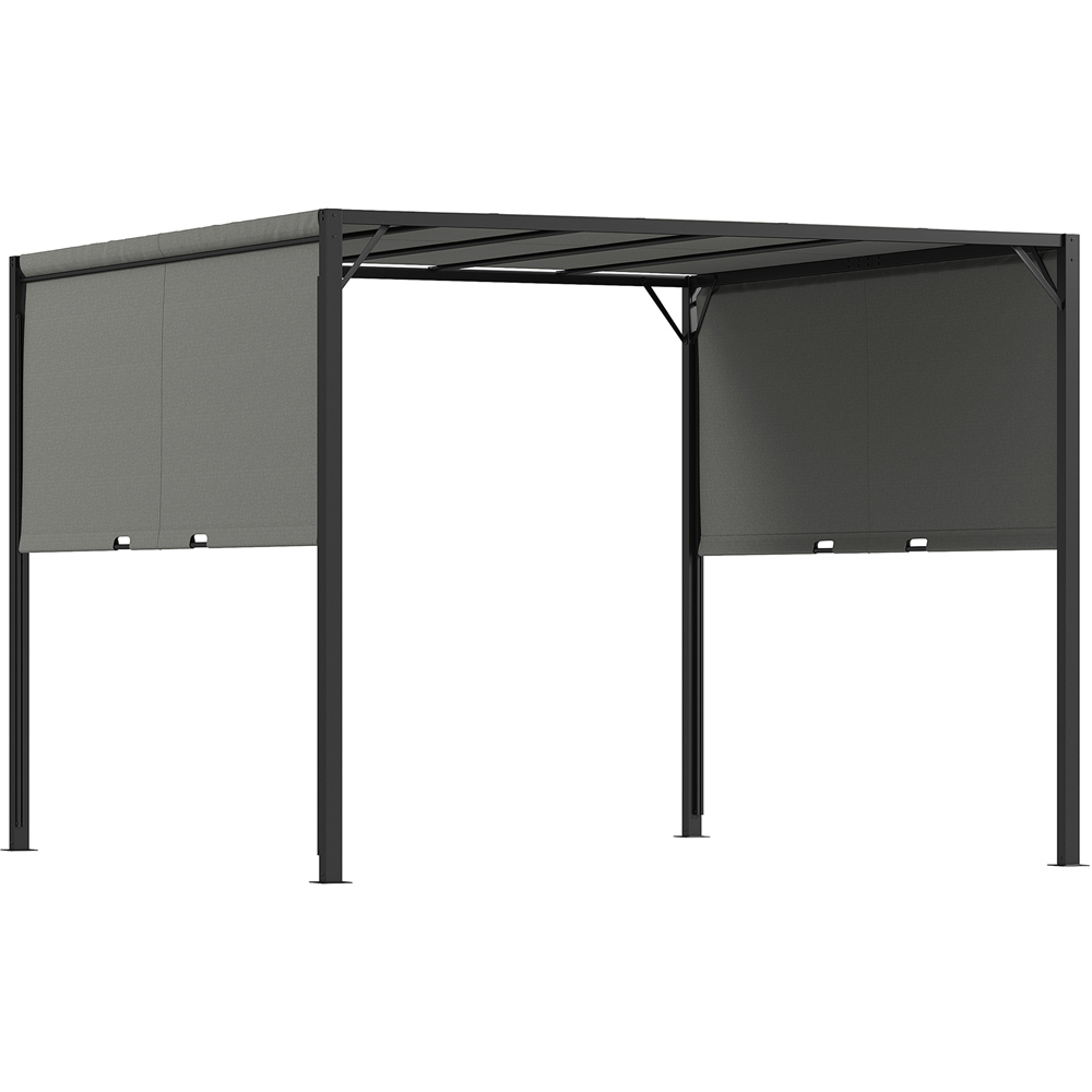 Outsunny 3 x 3m Grey Metal Pergola Gazebo Image 2
