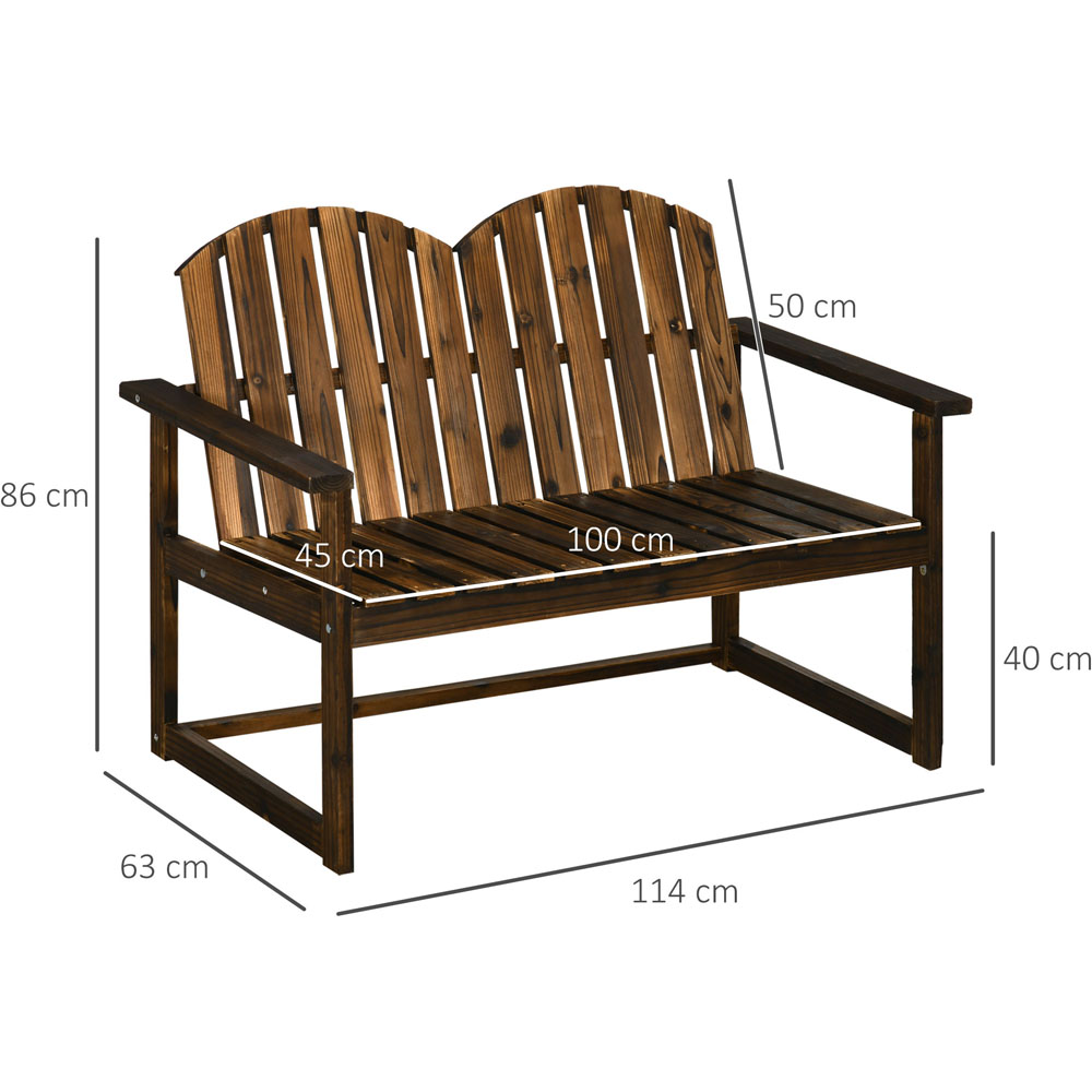 Outsunny Wooden Garden Patio Bench Image 5