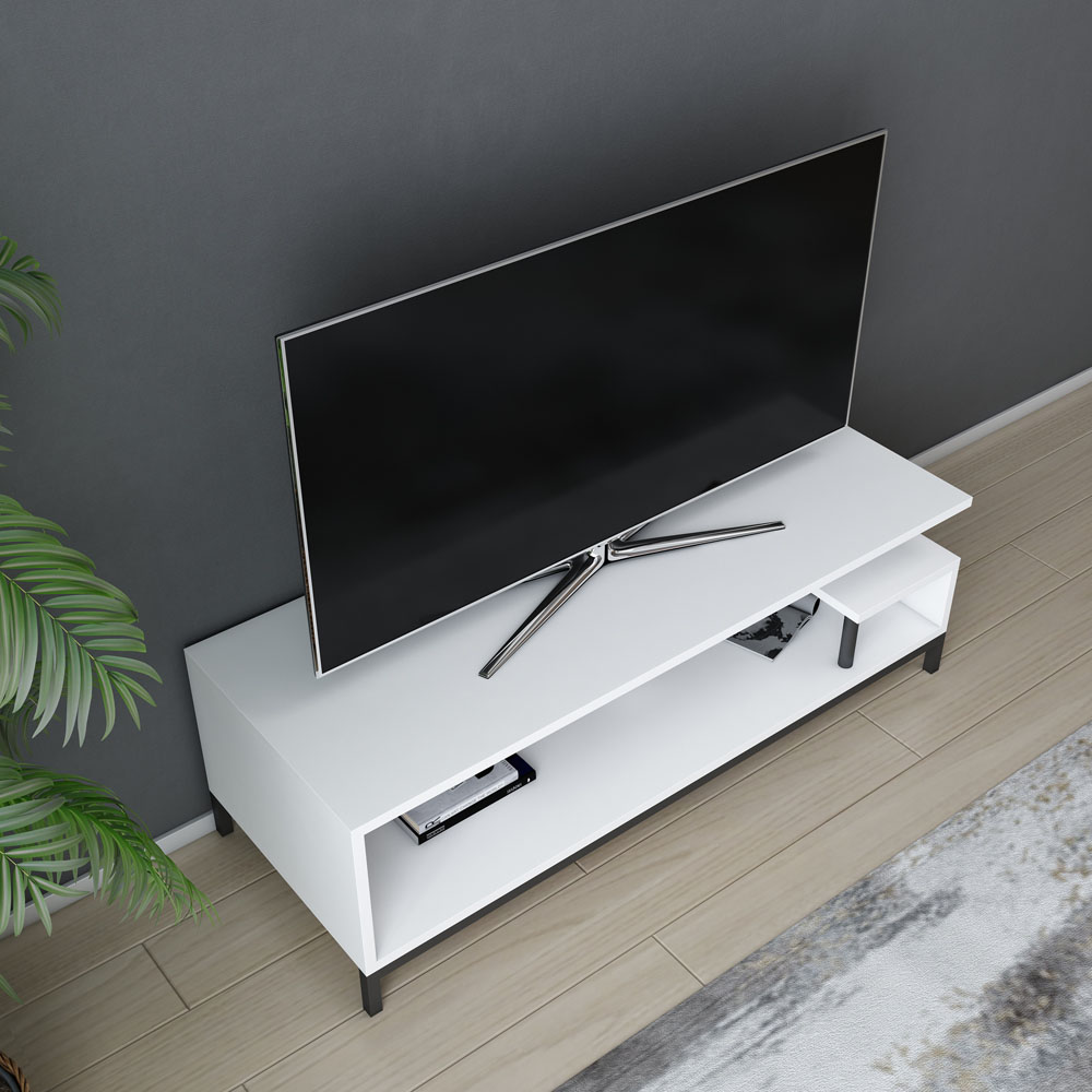 Decorotika Reilly 2 Shelf Black and White TV Unit Image 3