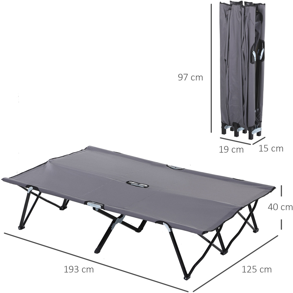 Outsunny Double Grey Foldable Camping Bed Image 7