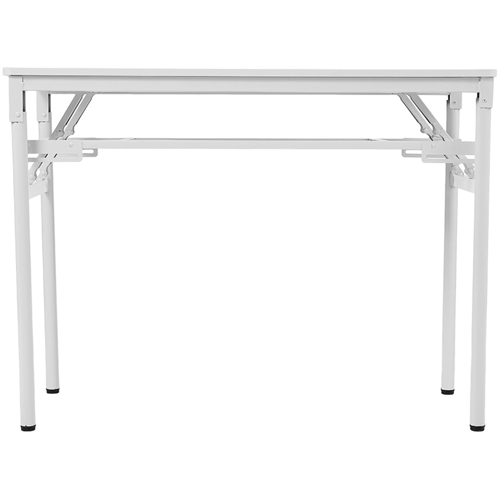 Living and Home Single Shelf Metal Frame Foldable Laptop Desk White 100cm Image 5