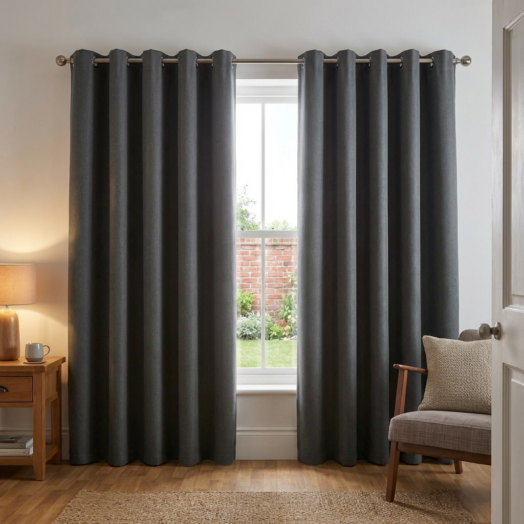 Linden Washable Blackout CurtainCharcoal137cm168cm Image 5