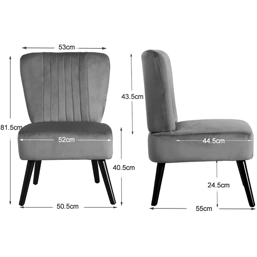 Neo Dusky Pink and Black Velvet Shell Chair Image 7
