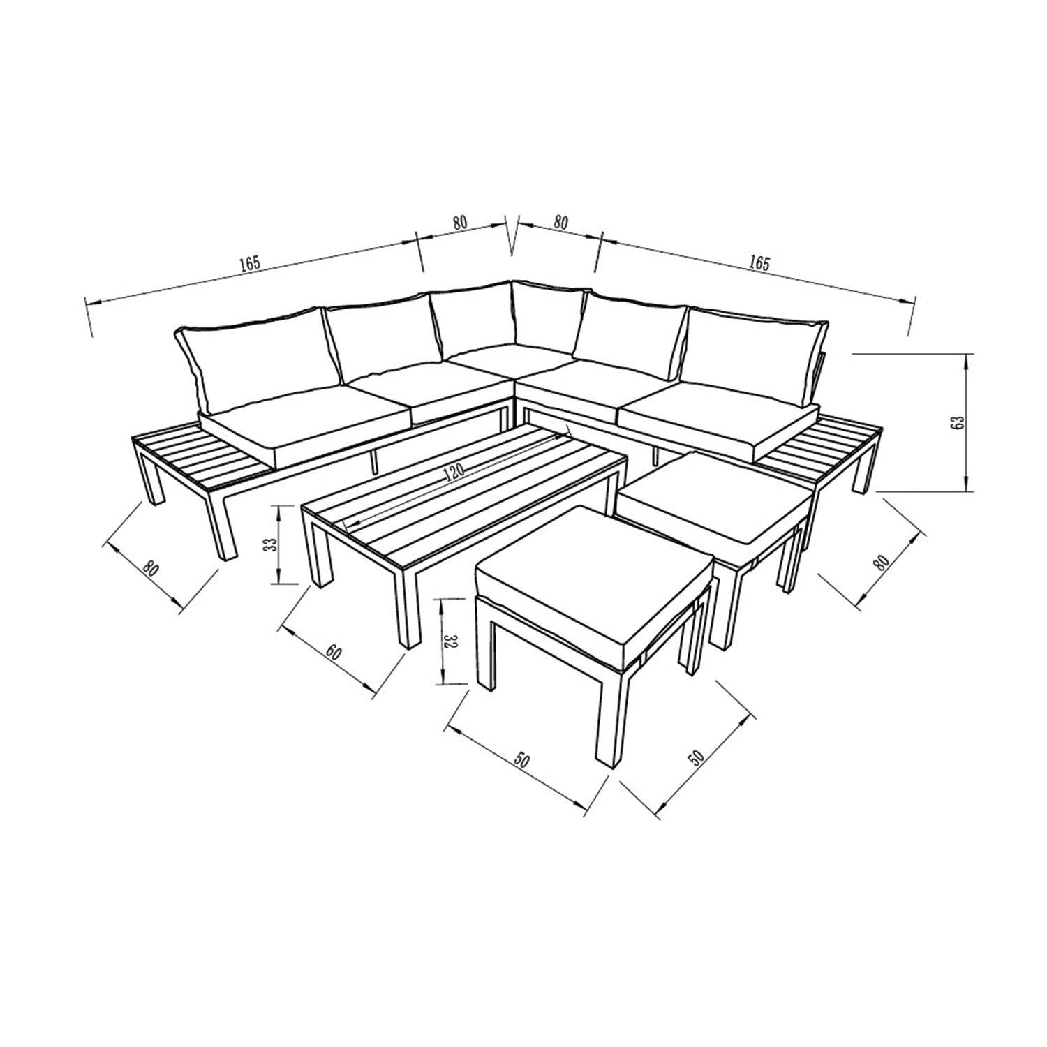 New York 7 Seater Grey Corner Lounge Set Image 5