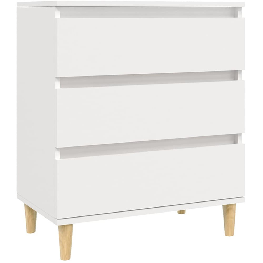 vidaXL 3 Drawer White Sideboard Image 2