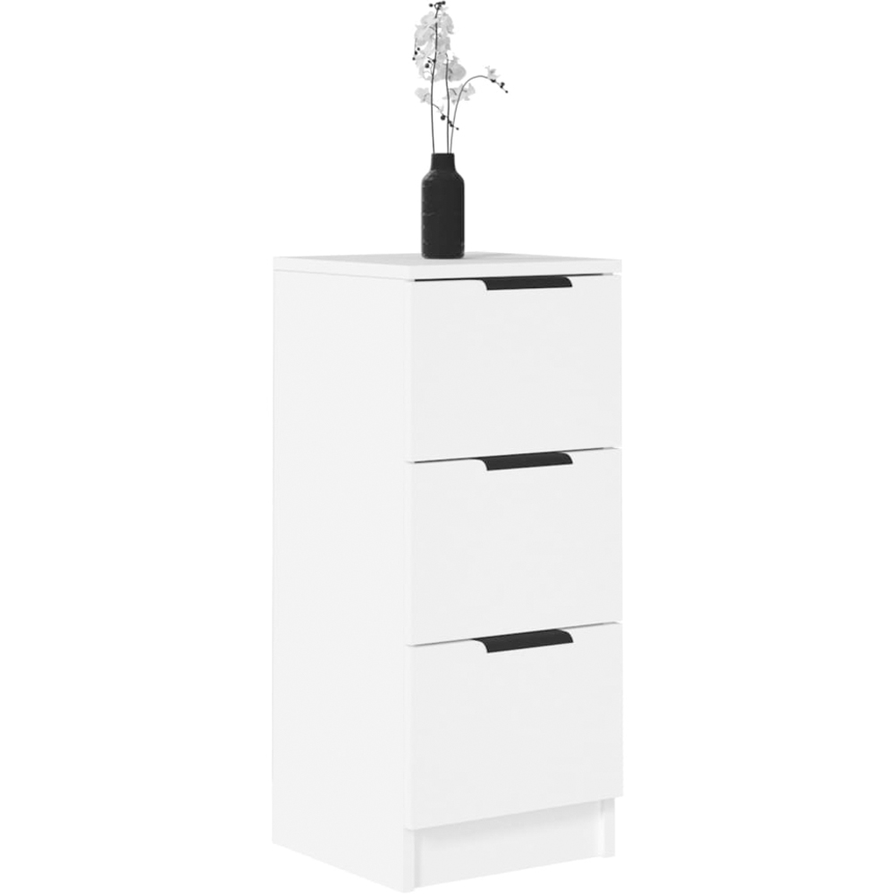 vidaXL 3 Drawer White Sideboard Set of 2 Image 4