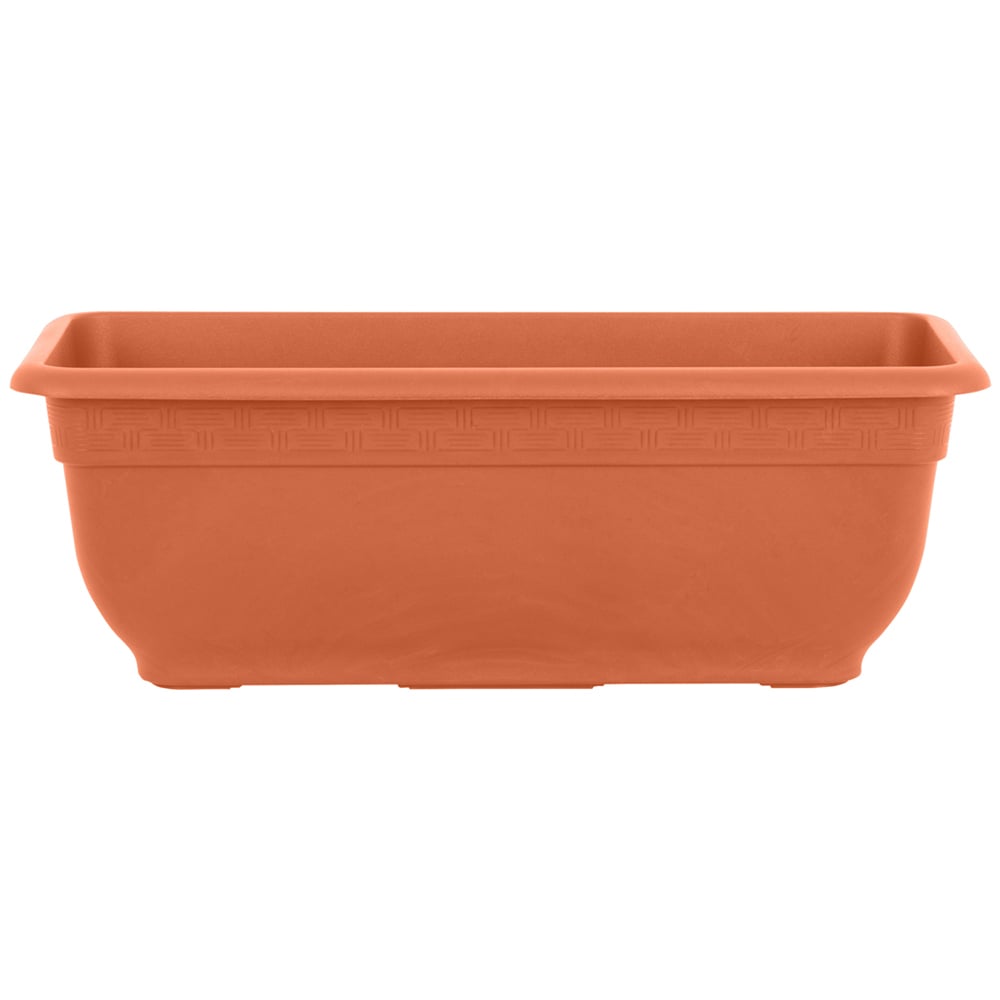 Wham Bell Pot Terracotta Recycled Plastic Rectangular Planter 47cm 2 Pack Image 3