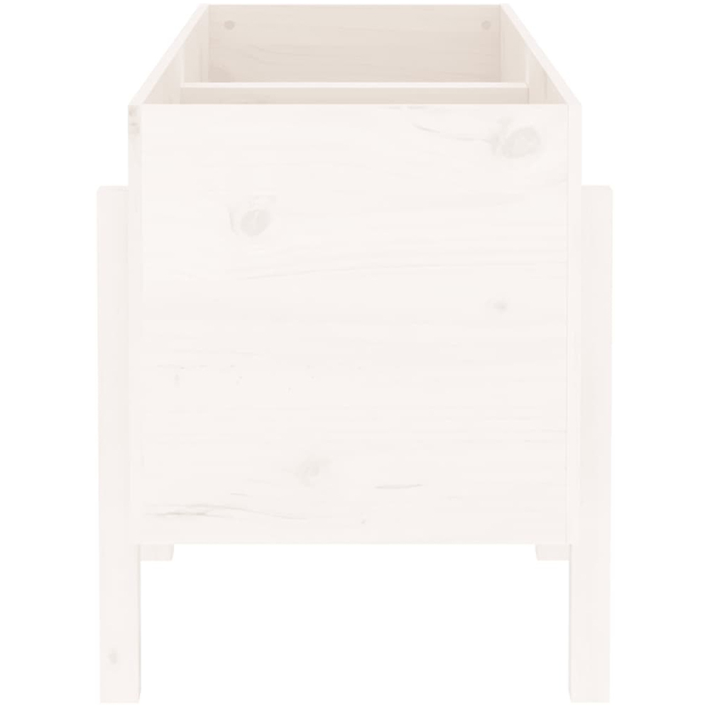 vidaXL White Solid Pine Rectangular Garden Raised Bed 121 x 50 x 57cm Image 3