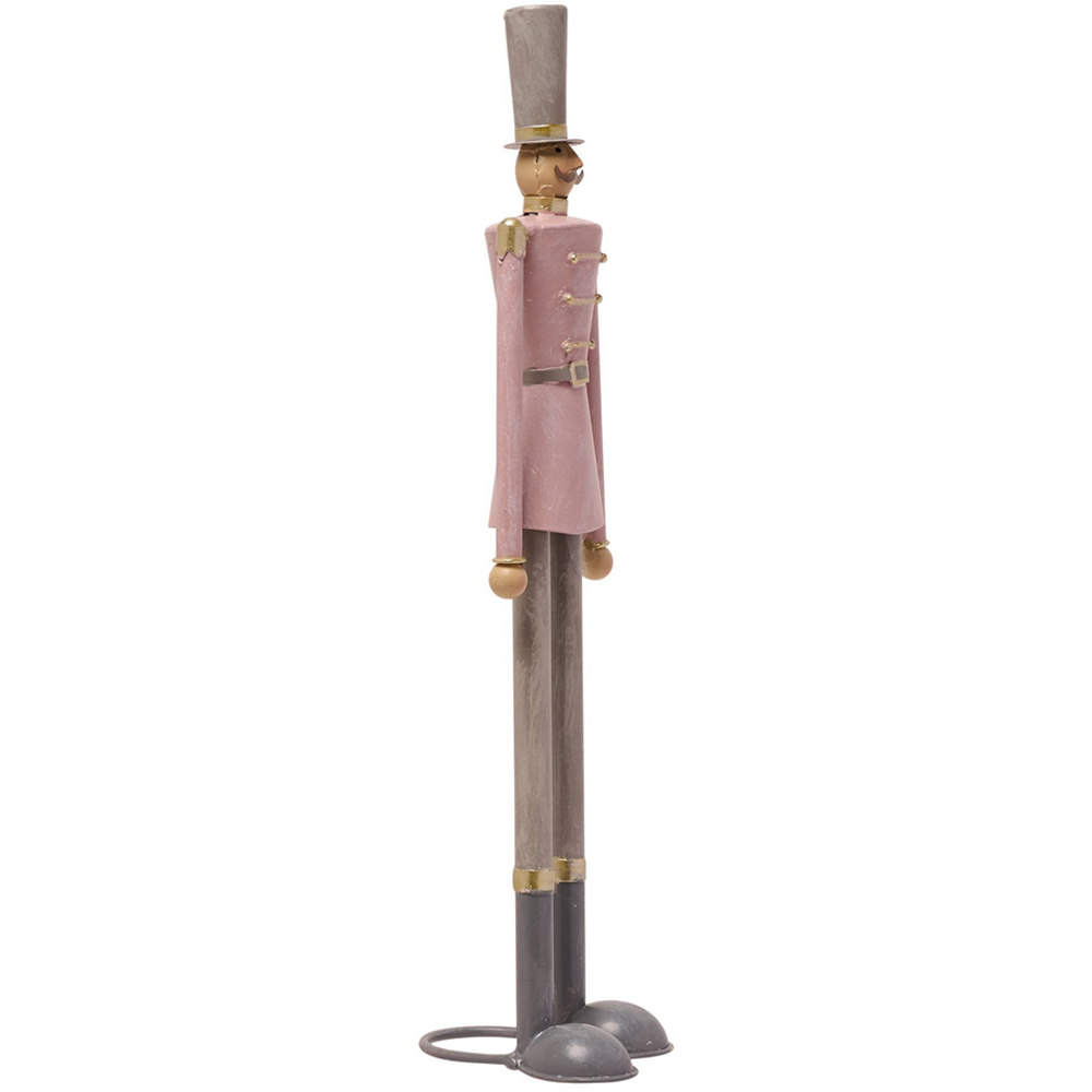 The Seasonal Gift Co. Pink and Gold Blush Metal Small Nutcracker Image 2