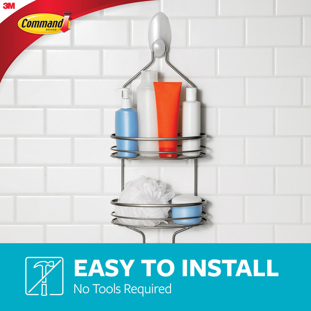 Command White Self Adhesive Shower Caddy Hanger Wilko